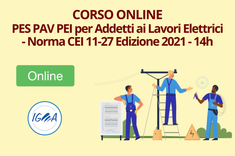 Corso Online PES PAV PEI per Addetti ai Lavori Elettrici - Norma CEI 11-27