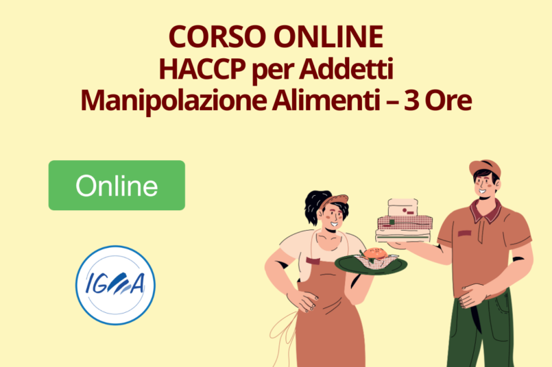 Corso Online HACCP per Addetti Manipolazione Alimenti – 3 Ore