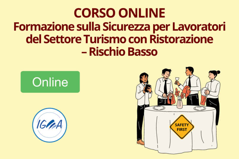 Formazione Sicurezza Settore Turismo con Ristorazione – Rischio Basso