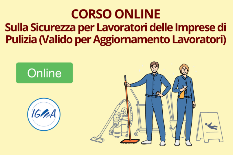 Corso Online Sicurezza Imprese di Pulizia (Aggiornamento Lavoratori)