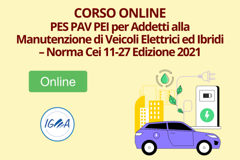 PES PAV PEI Addetti Manutenzione Veicoli Elettrici ed Ibridi – Norma CEI